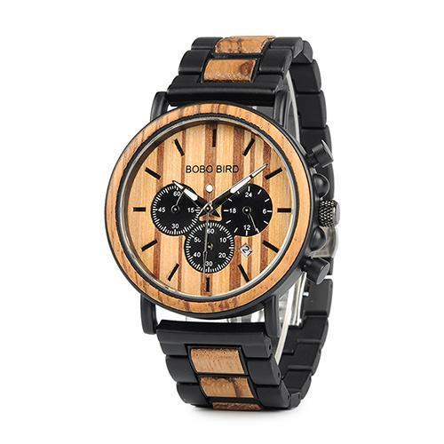 Relógio Bobo Bird Madeira Masculino Elegancy - Frete Grátis Artigos Masculinos AmploTech Claro