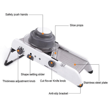 MultiSlicer® - Cortador De Legumes  Fatiador Ralador Com Regulagem Em Inox Profissional.